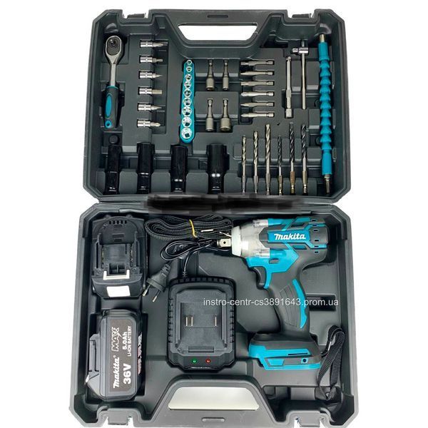 Гайковерт акумуляторний ударний безщітковий Makita DTW301 (36V 5A) з набором головок і насадок 2085905681 фото