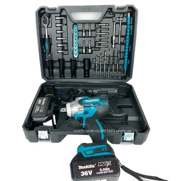 Гайковерт акумуляторний ударний безщітковий Makita DTW301 (36V 5A) з набором головок і насадок 2085905681 фото