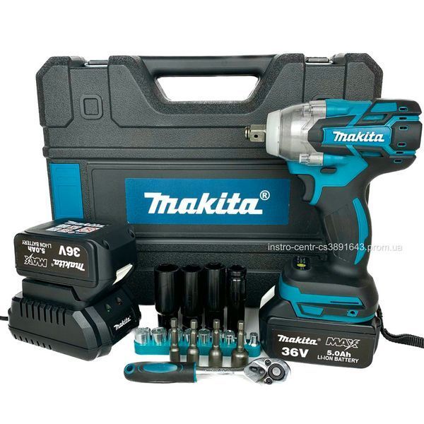 Гайковерт акумуляторний ударний безщітковий Makita DTW301 (36V 5A) з набором головок і насадок 2085905681 фото