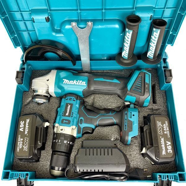 Набір акумуляторного безщіткового інструменту Makita 2в1, Болгарка makita DGA 504 + Шурупокрут make DTW 485 2131121908 фото