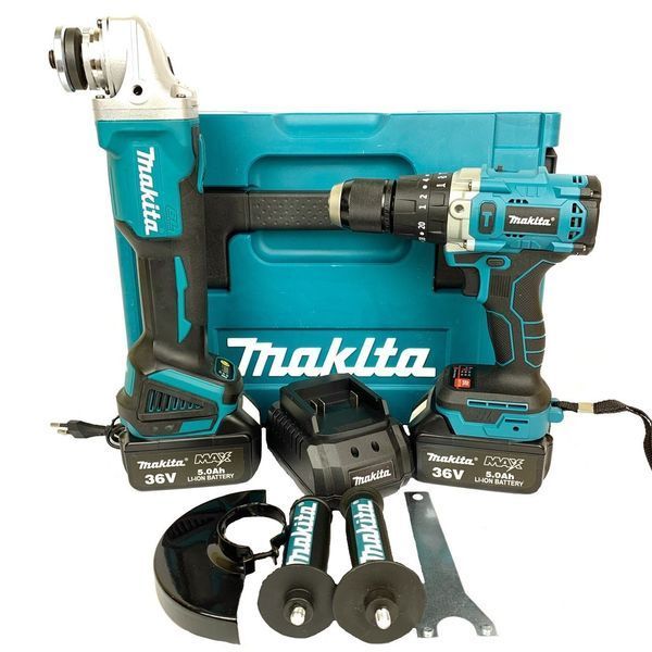 Набір акумуляторного безщіткового інструменту Makita 2в1, Болгарка makita DGA 504 + Шурупокрут make DTW 485 2131121908 фото