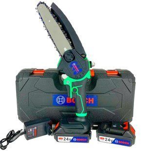 Акумуляторна мініпила Bosch UniversalChain 24 new (24V, 5 Аh, шина 15 см) з автоматичним змащенням ланцюга 2318438057 фото