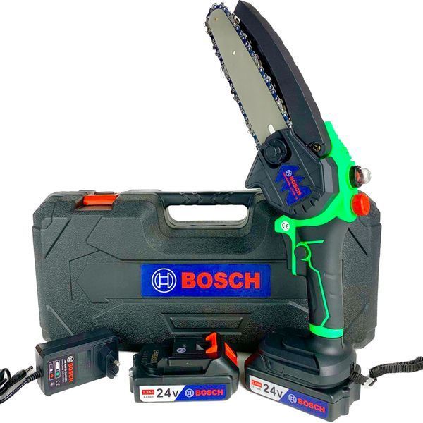 Акумуляторна мініпила Bosch UniversalChain 24 new (24V, 5 Аh, шина 15 см) з автоматичним змащенням ланцюга 2318438057 фото