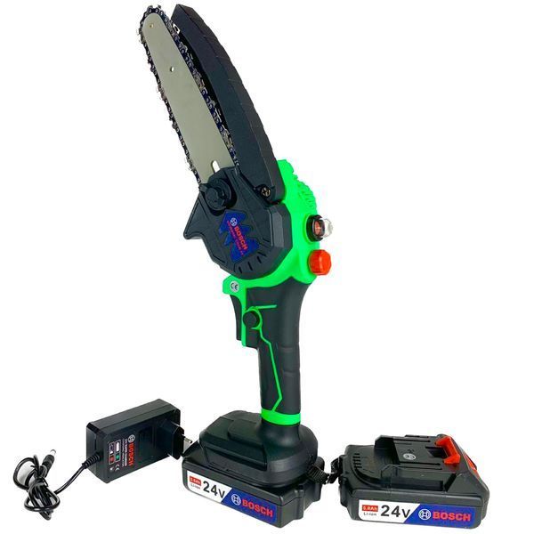 Акумуляторна мініпила Bosch UniversalChain 24 new (24V, 5 Аh, шина 15 см) з автоматичним змащенням ланцюга 2318438057 фото