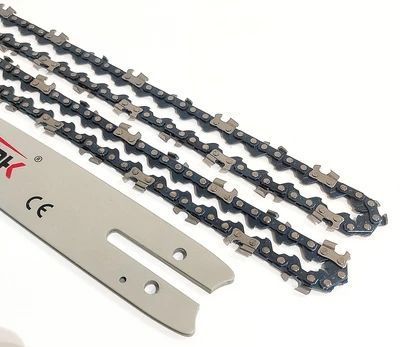 Шина + 2 цепи Saw Chain 8 дюймів (20 см, 1/4 крок, 47 ланок, паз 1.1 мм) для акумуляторної пили 2595747058 фото