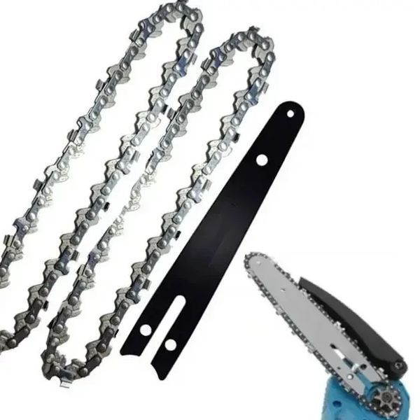 Шина + 2 цепи Saw Chain 8 дюймів (20 см, 1/4 крок, 47 ланок, паз 1.1 мм) для акумуляторної пили 2595747058 фото